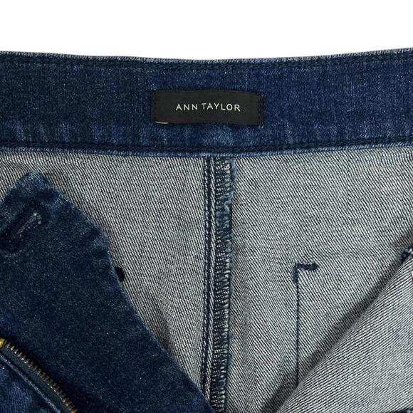 Ann Taylor Jeans Womens 14 Blue High Rise Wide Leg Sailor Button Stretch Denim - Picture 5 of 11